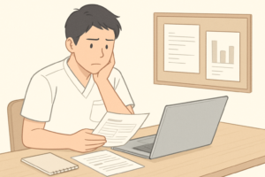 メインキーワードの悩みを持つ理学療法士・作業療法士が情報整理をしている様子