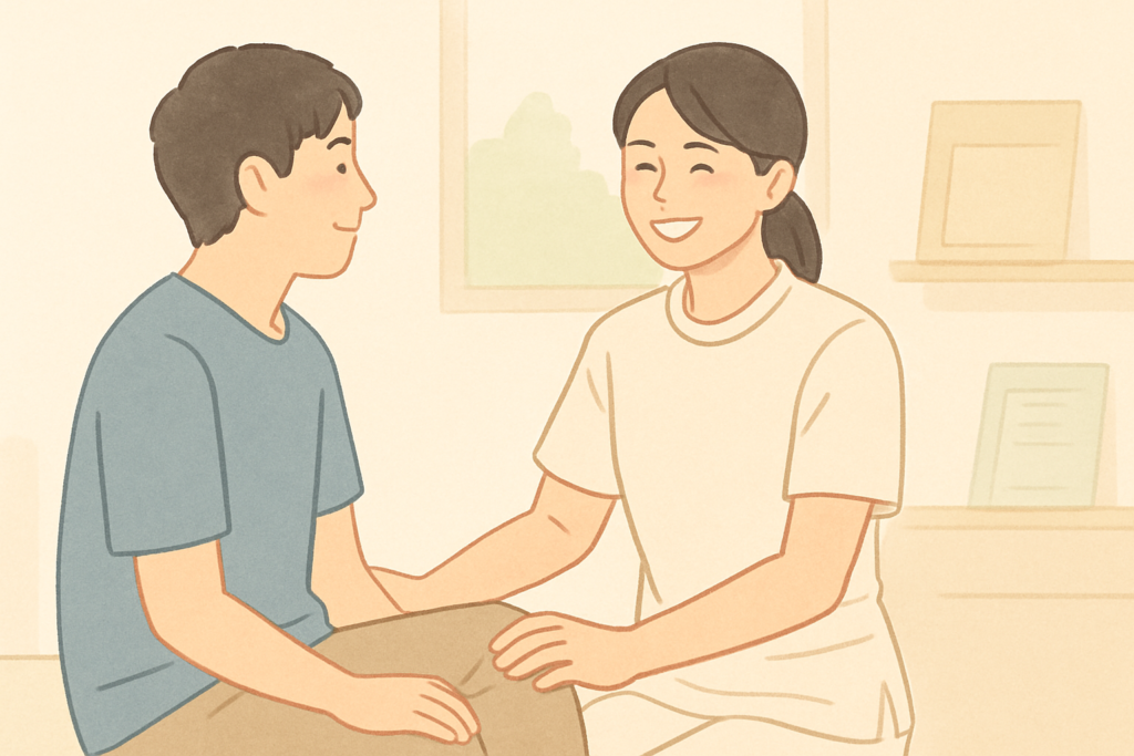 セラピストが笑顔で働く職場のイメージ