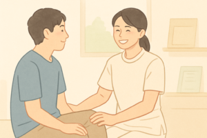 セラピストが笑顔で働く職場のイメージ