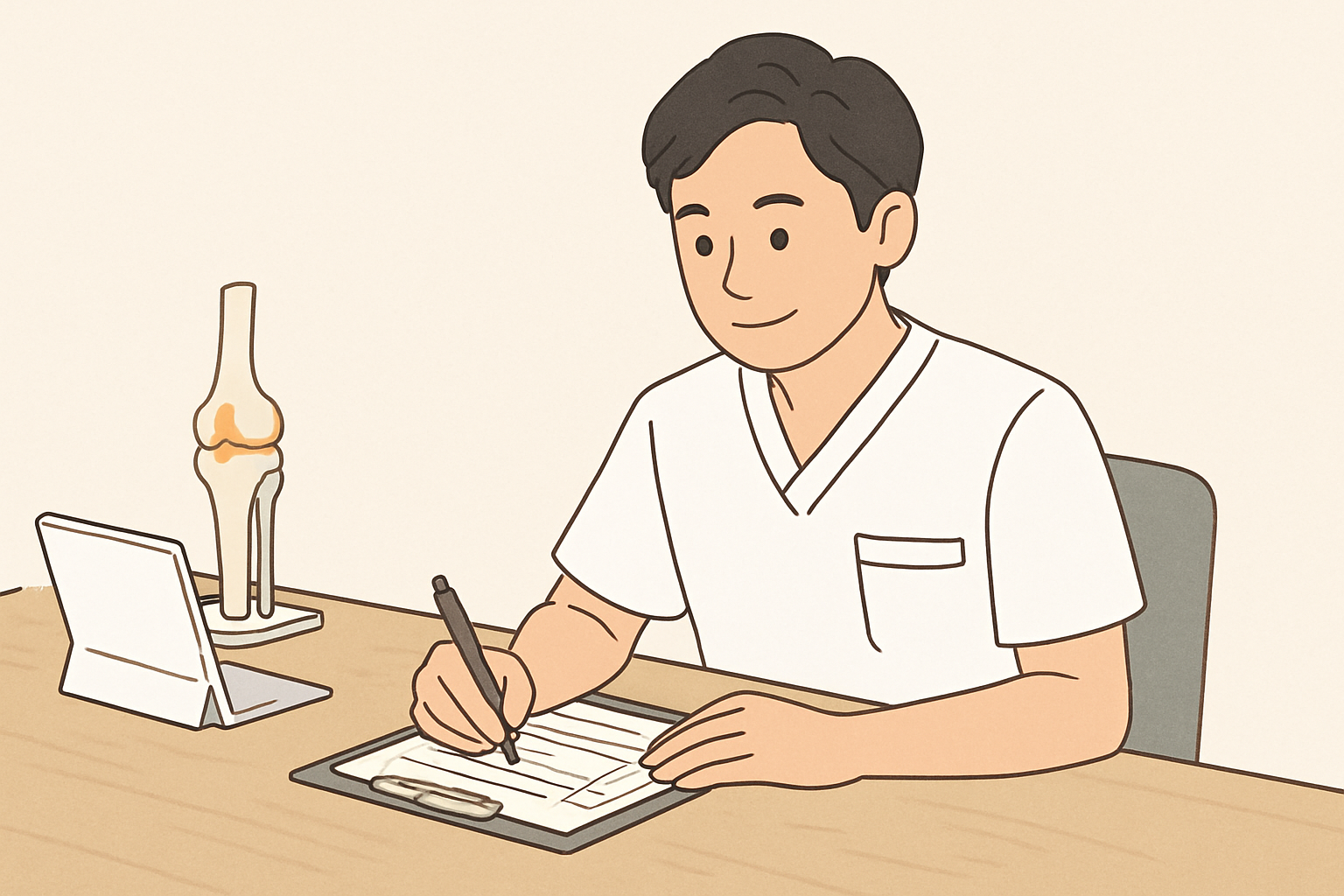 履歴書を書く理学療法士