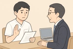 理学療法士の転職活動における内定辞退の場面