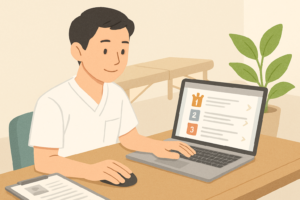 転職サイトランキングを参考に職場を探す理学療法士のイメージ