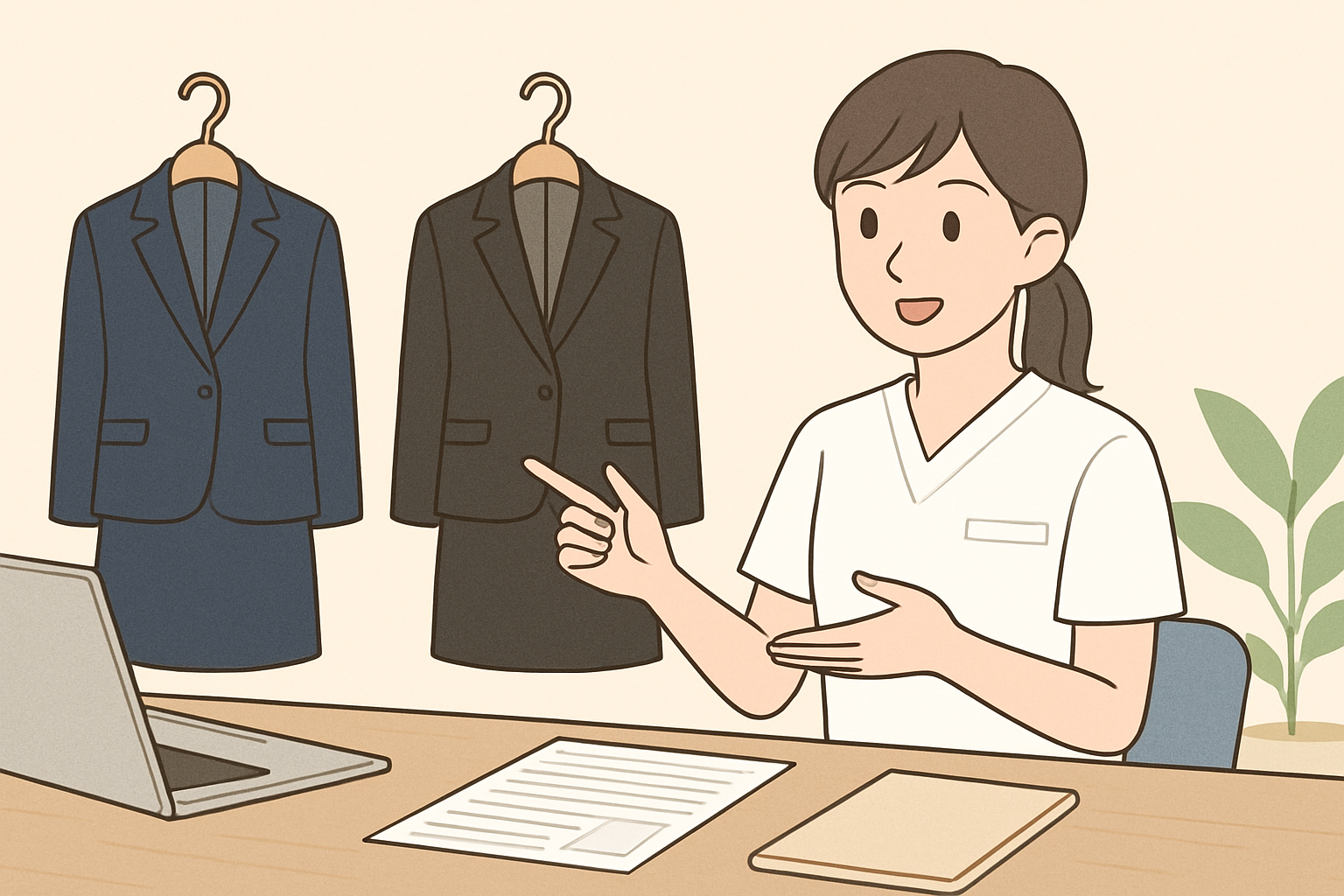 リクルートスーツと転職スーツの違いを説明するイメージ