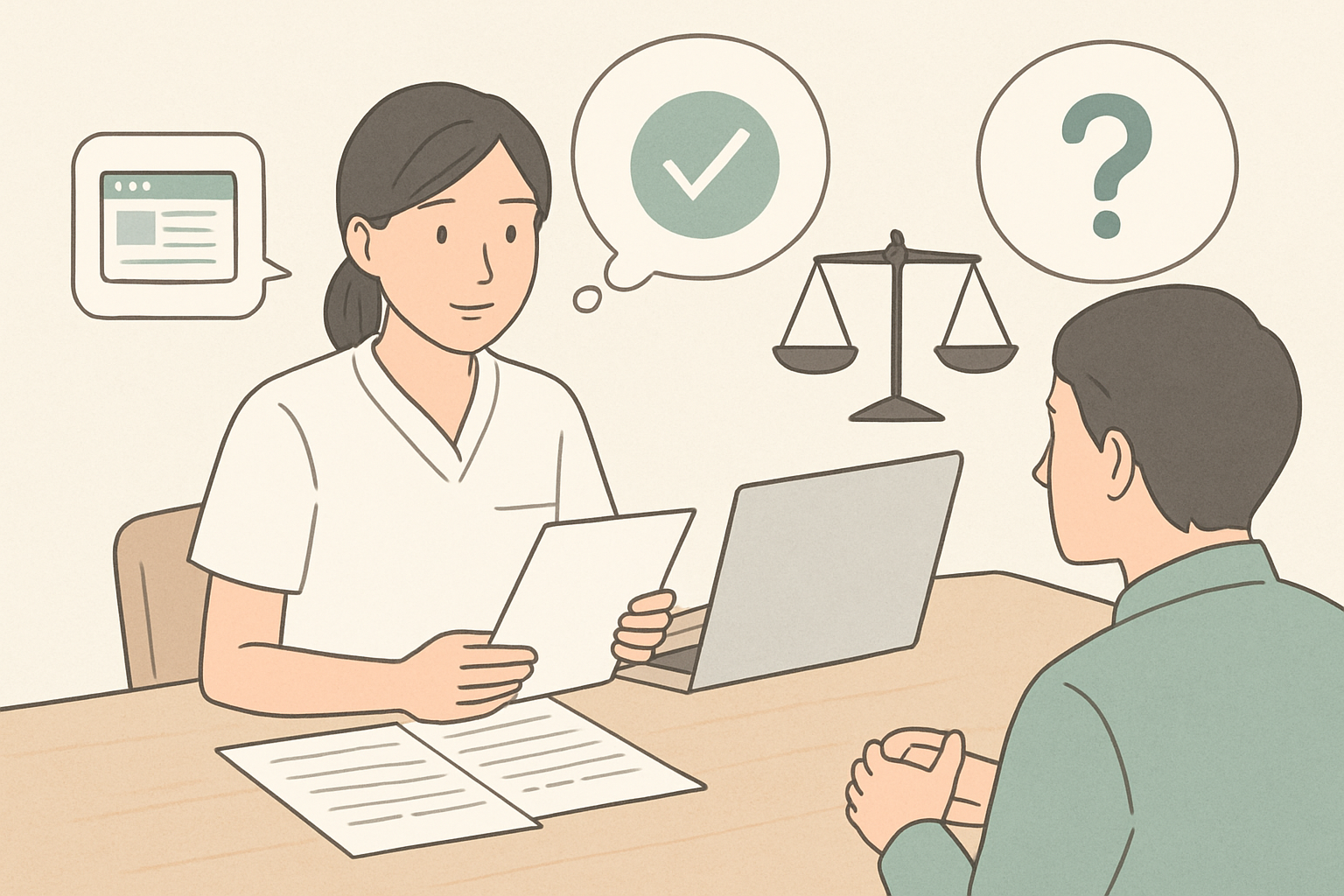 記事中盤の比較・判断材料を整理している様子