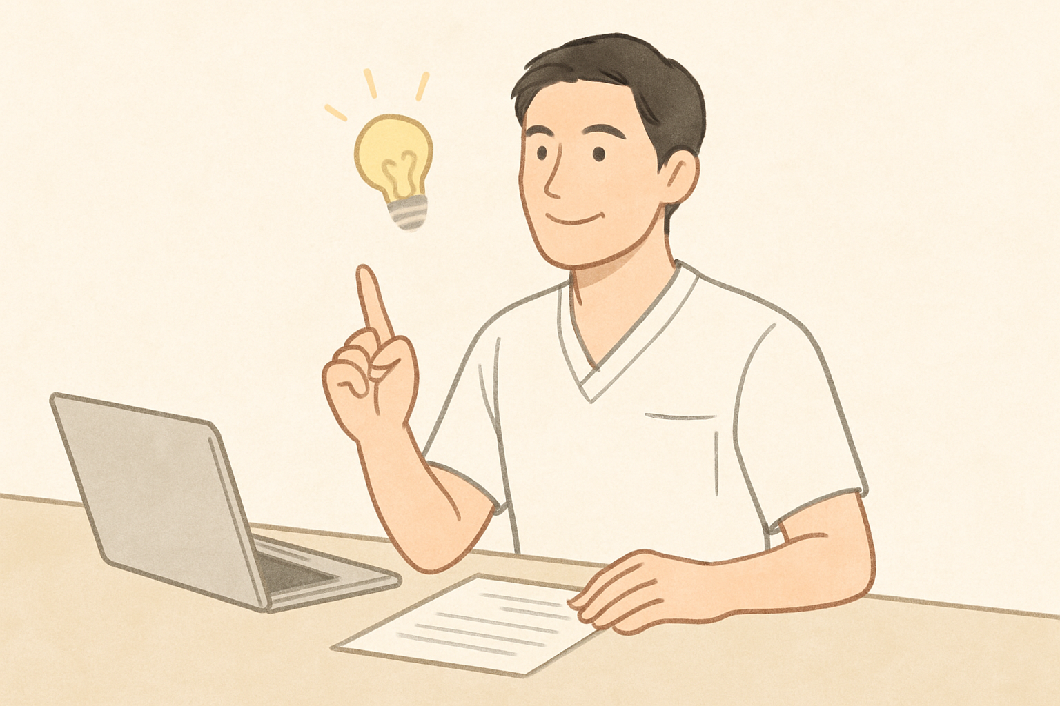 解決策を見つけて前向きに働くセラピストのイメージ
