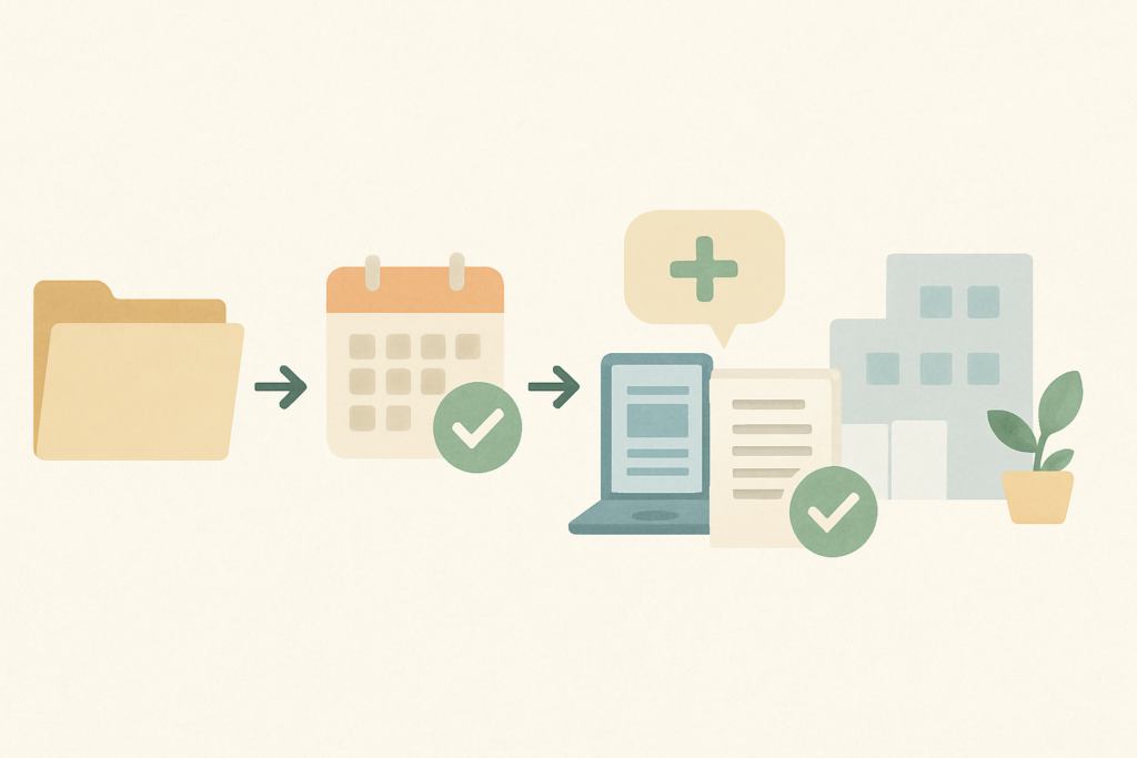 退職から転職までのステップを示すフローチャート