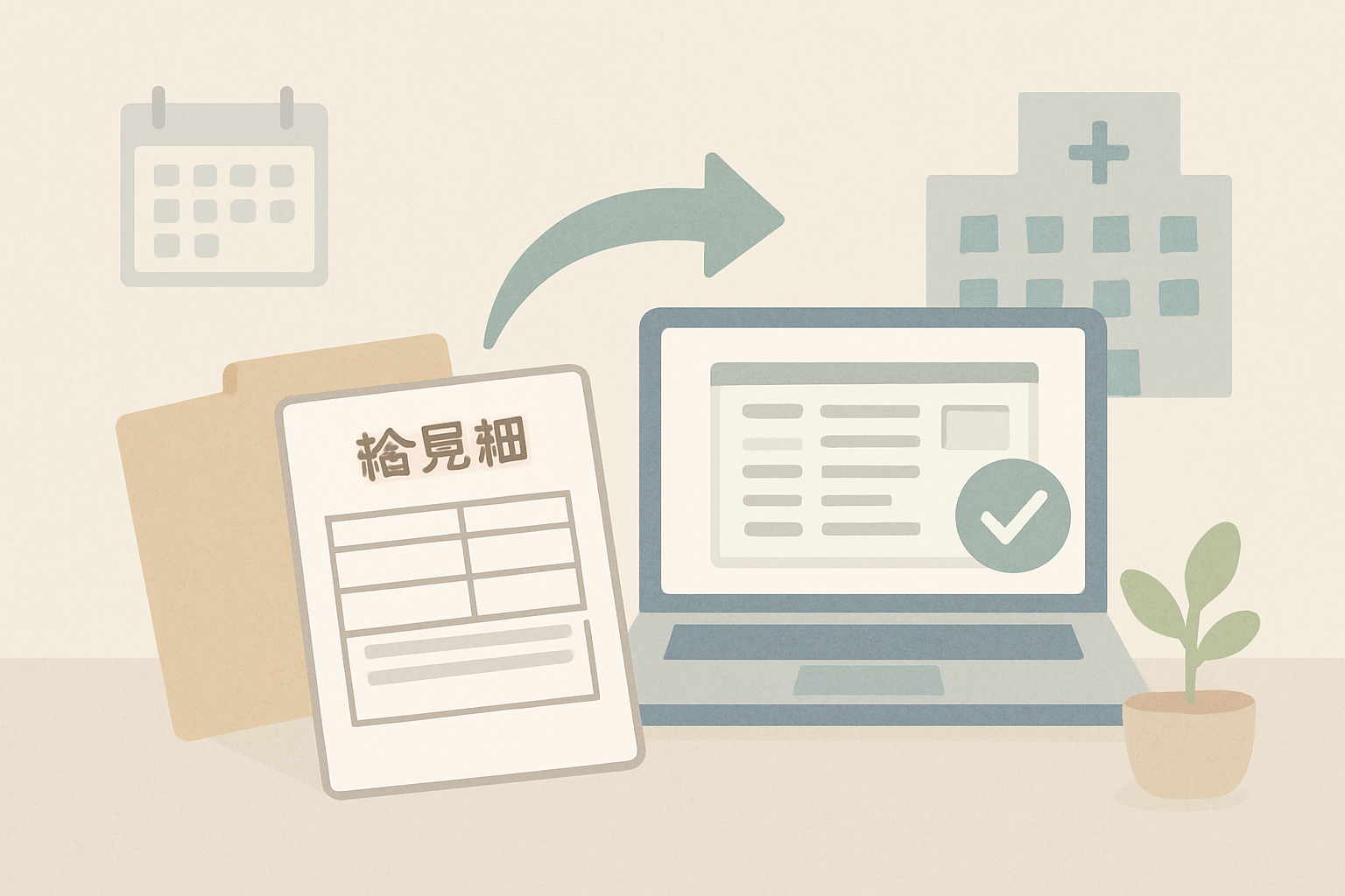 給料明細と求人情報を見る作業療法士のイメージ