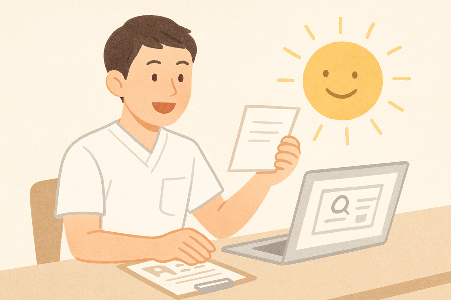 転職活動の成功と明るい未来のイメージ