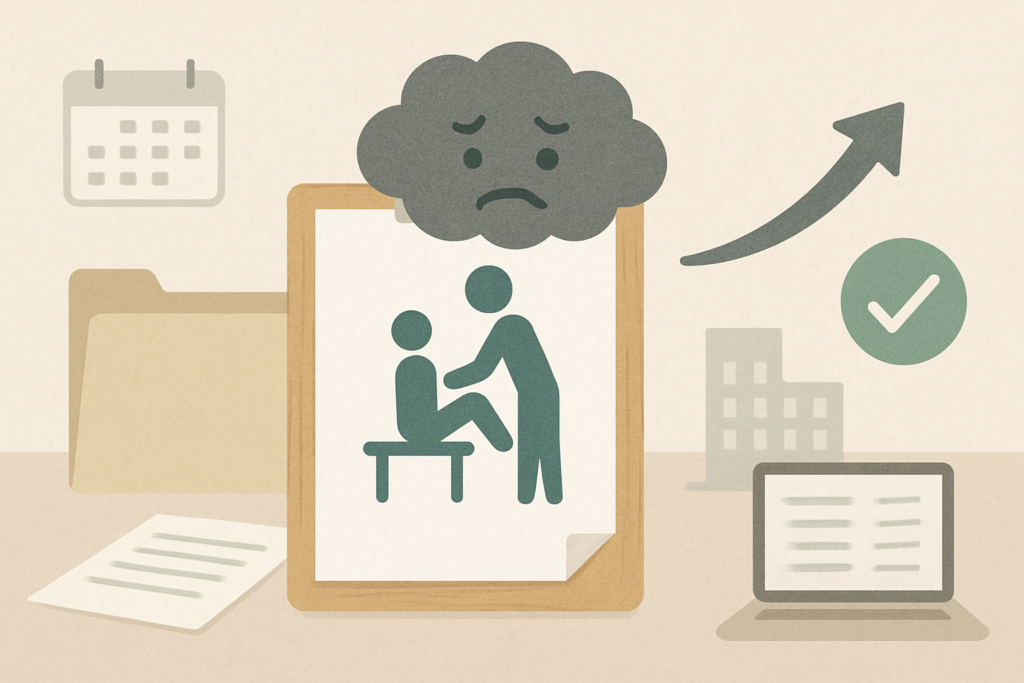 悩みを抱える理学療法士のイメージ